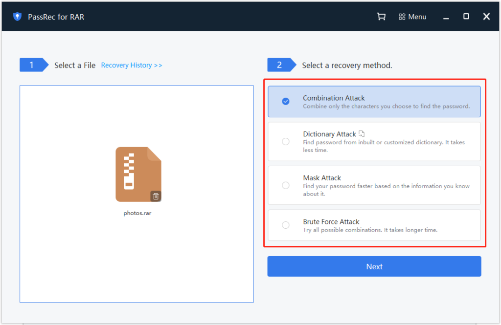 select password attack method