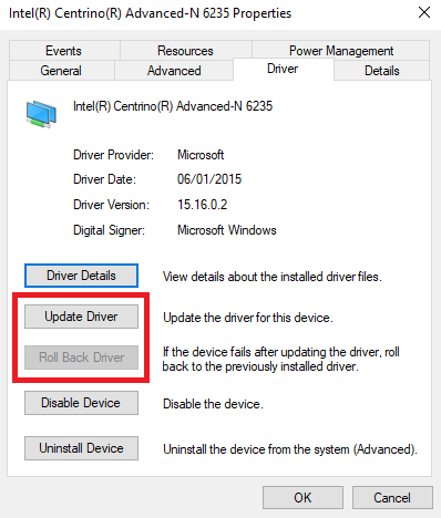 update wifi driver