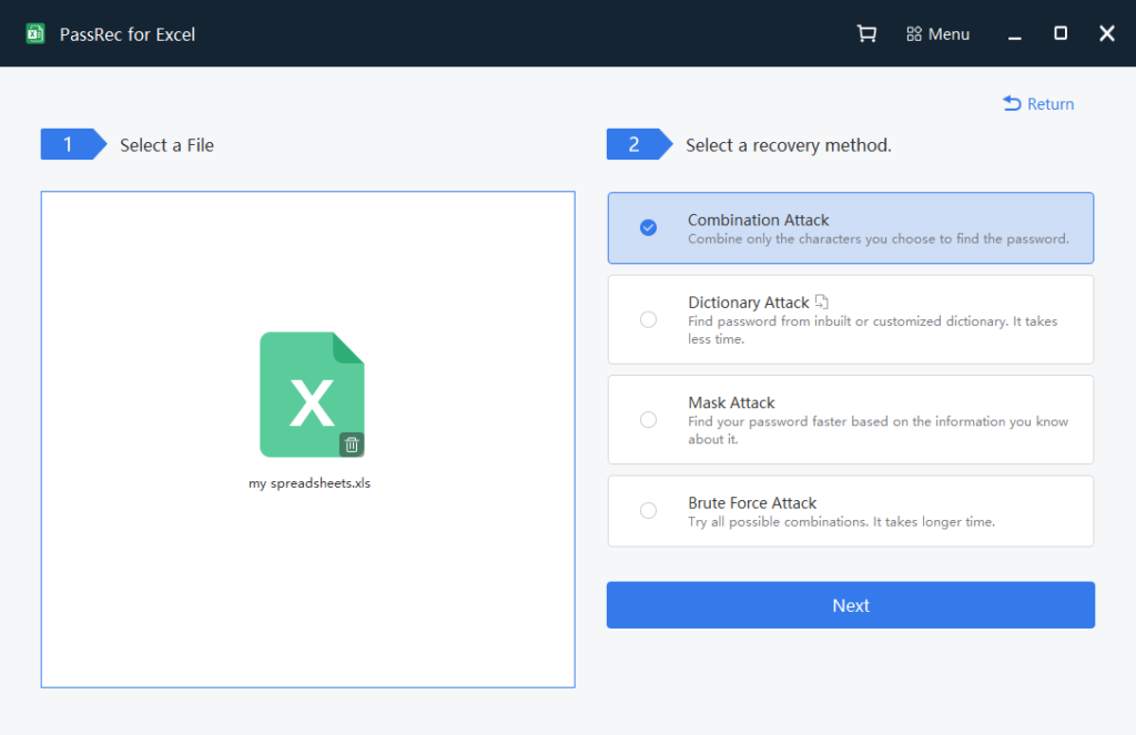 recover excel password