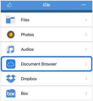 izip document browser option