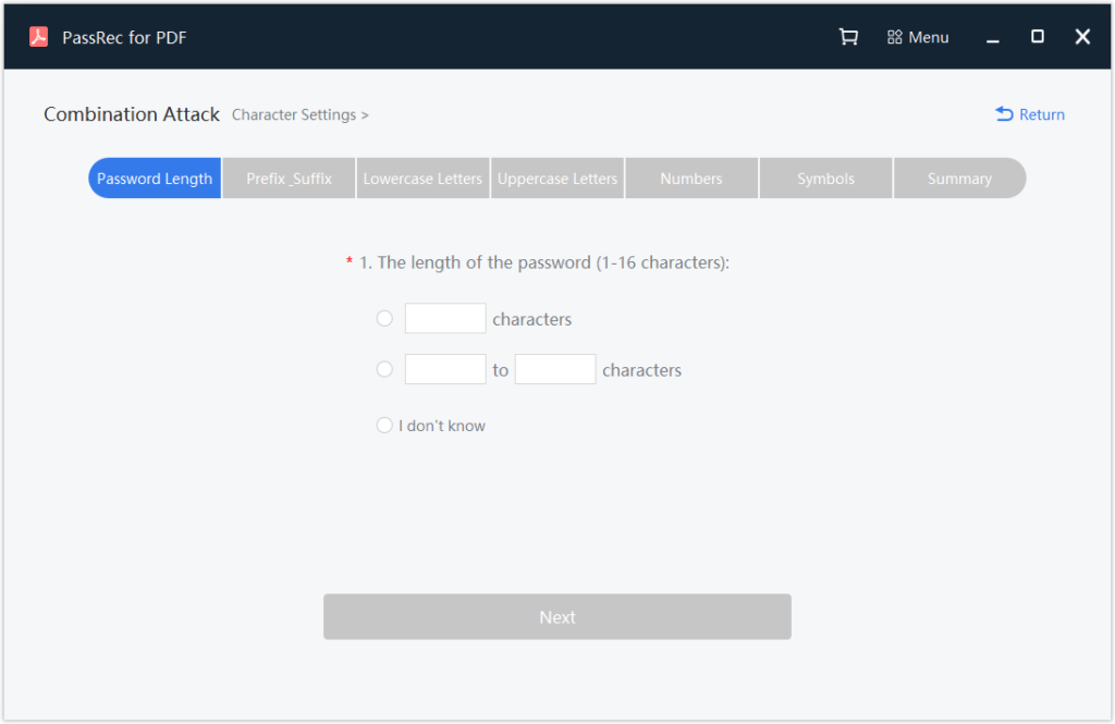 password length clue