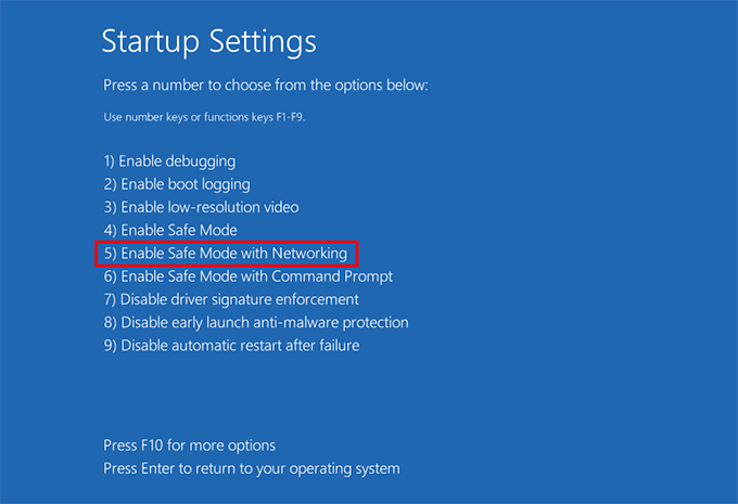 enable safe mode with networking