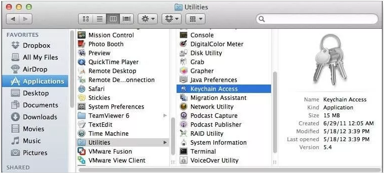 keychain access on mac utilities