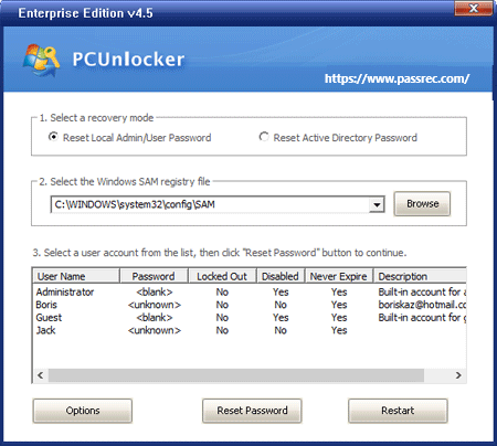 Reset Vista Password with a USB (Third Party Tool)