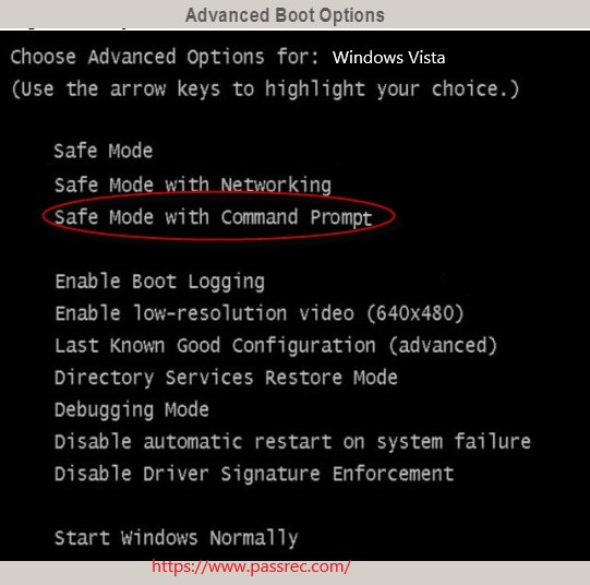 Reset Vista Password Using Safe Mode