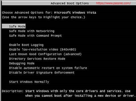 Reset Vista Password Using Safe Mode