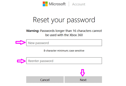 Reset Password on Microsoft Live Account